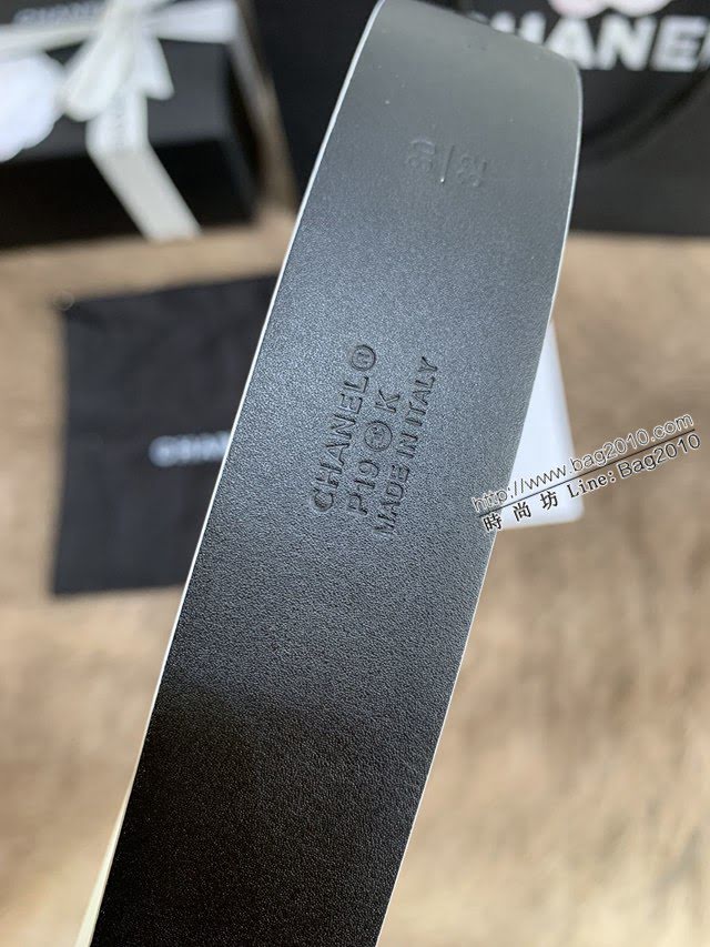 Chanel女士皮帶 香奈兒小香鑽圈雙面用小牛皮腰帶  jjp1170